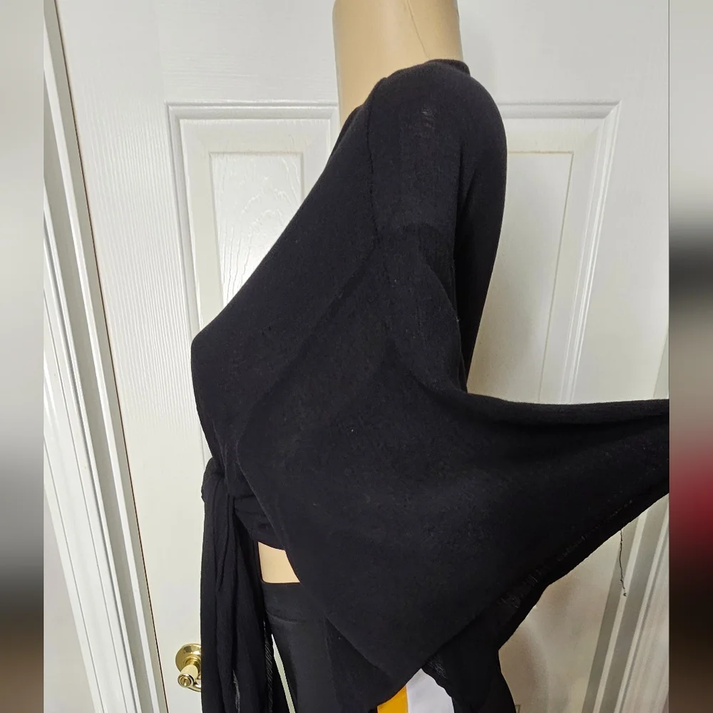 Black Tie-Front Top - Picture 4 of 4